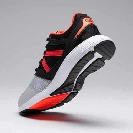 RUN SUPPORT SHOES CHILDREN'S ATHLETICS SHOES WITH LACES BLACK GREY RED