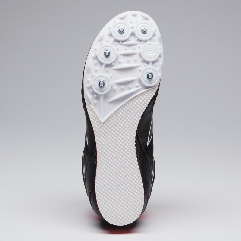 CHAUSSURES D'ATHLETISME A POINTES POLYVALENTES ENFANT ET ADULTE NOIRES ROUGES