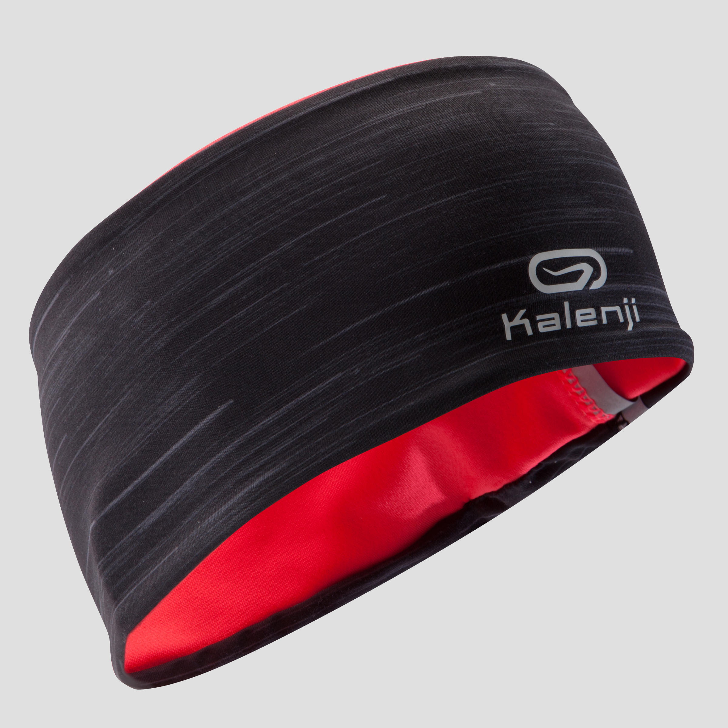 Reversible children's athletics winter headband - coral black print 2/6