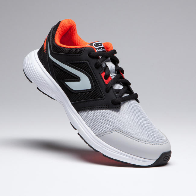 KID'S RUNNING SHOES RUN SUPPORT LACES GREY