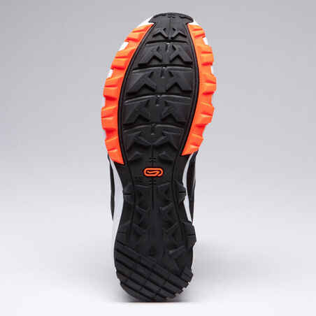 حذاء رياضي KIPRUN GRIP للأطفال - رمادي أسود/ برتقالي