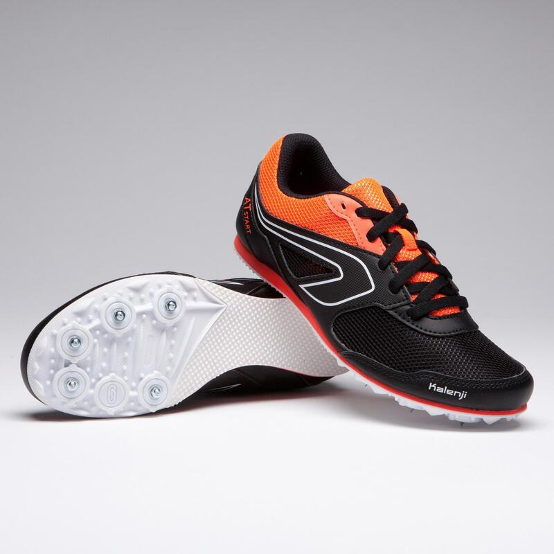 CHAUSSURES D'ATHLETISME A POINTES POLYVALENTES ENFANT ET ADULTE NOIRES ROUGES
