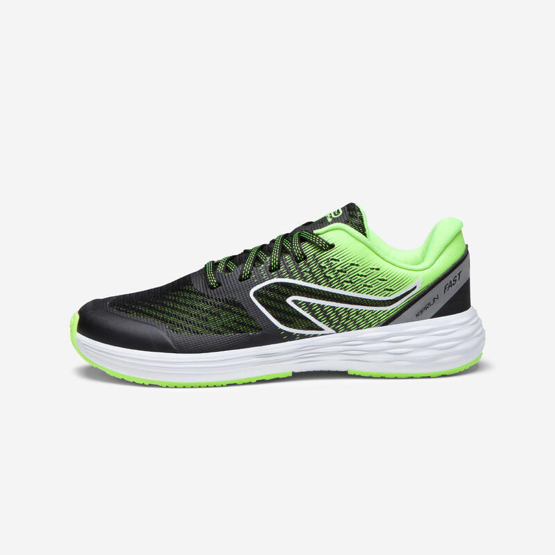 Chaussures de running Enfant -  Kiprun fast noires jaunes