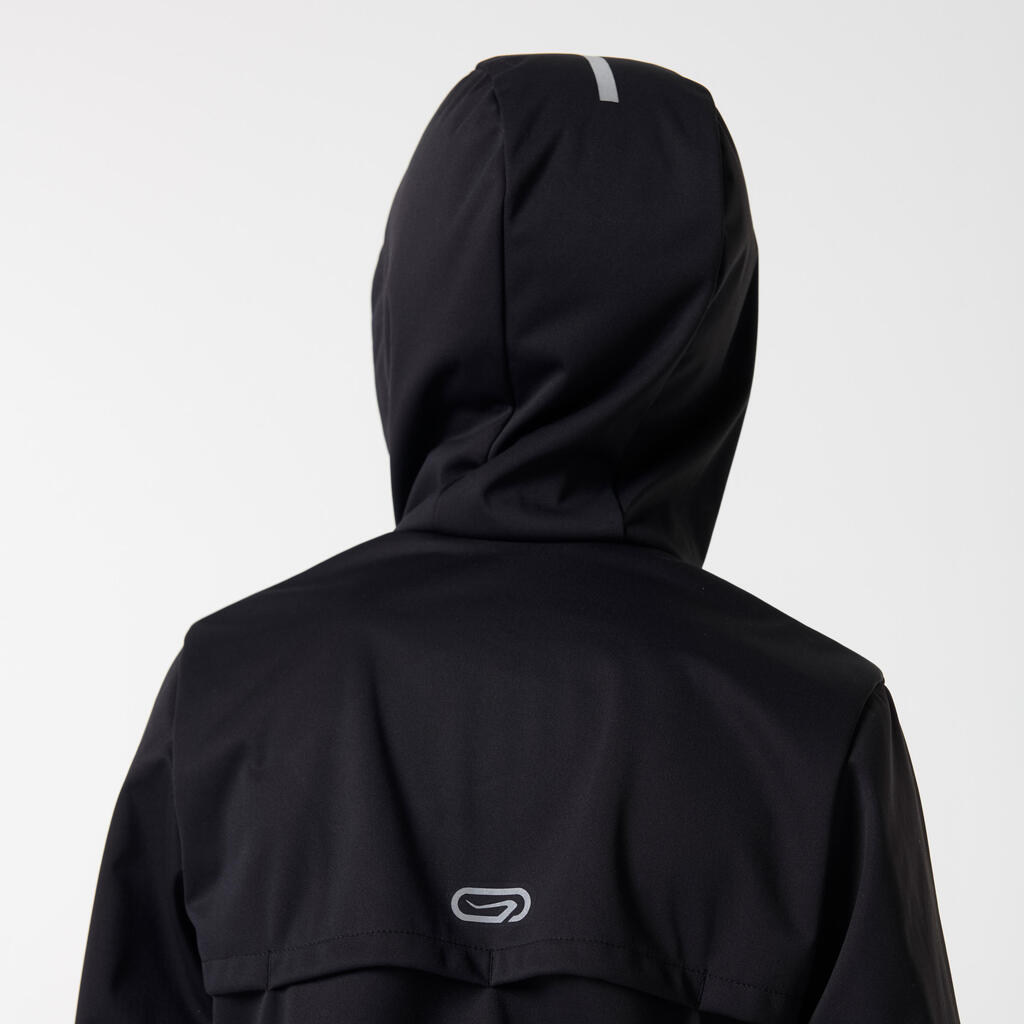 Laufjacke warm Leichtathletik Kinder grau/orangerot