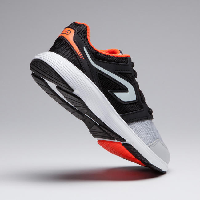KID'S RUNNING SHOES RUN SUPPORT LACES GREY
