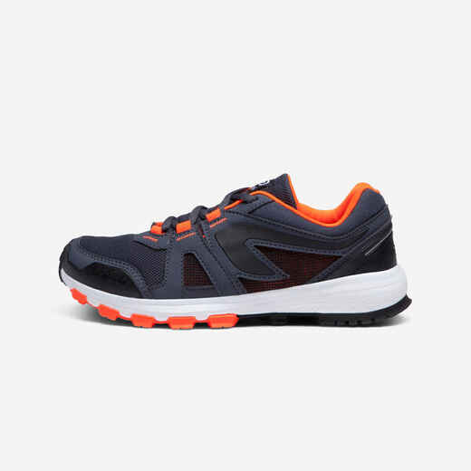 
      KIDS KIPRUN GRIP RUNNING & ATHLETICS SHOES - GREY AND BLACK NEON ORANGE
  