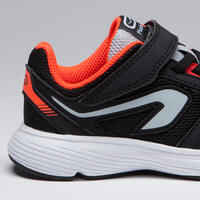 RUN SUPPORT RIP-TAB CHILDREN'S ATHLETICS SHOES - BLACK GREY ORANGE FLUO