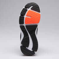 حذاء رياضي RUN SUPPORT بشريط لاصق للأطفال - أسود/رمادي - برتقالي/فلو