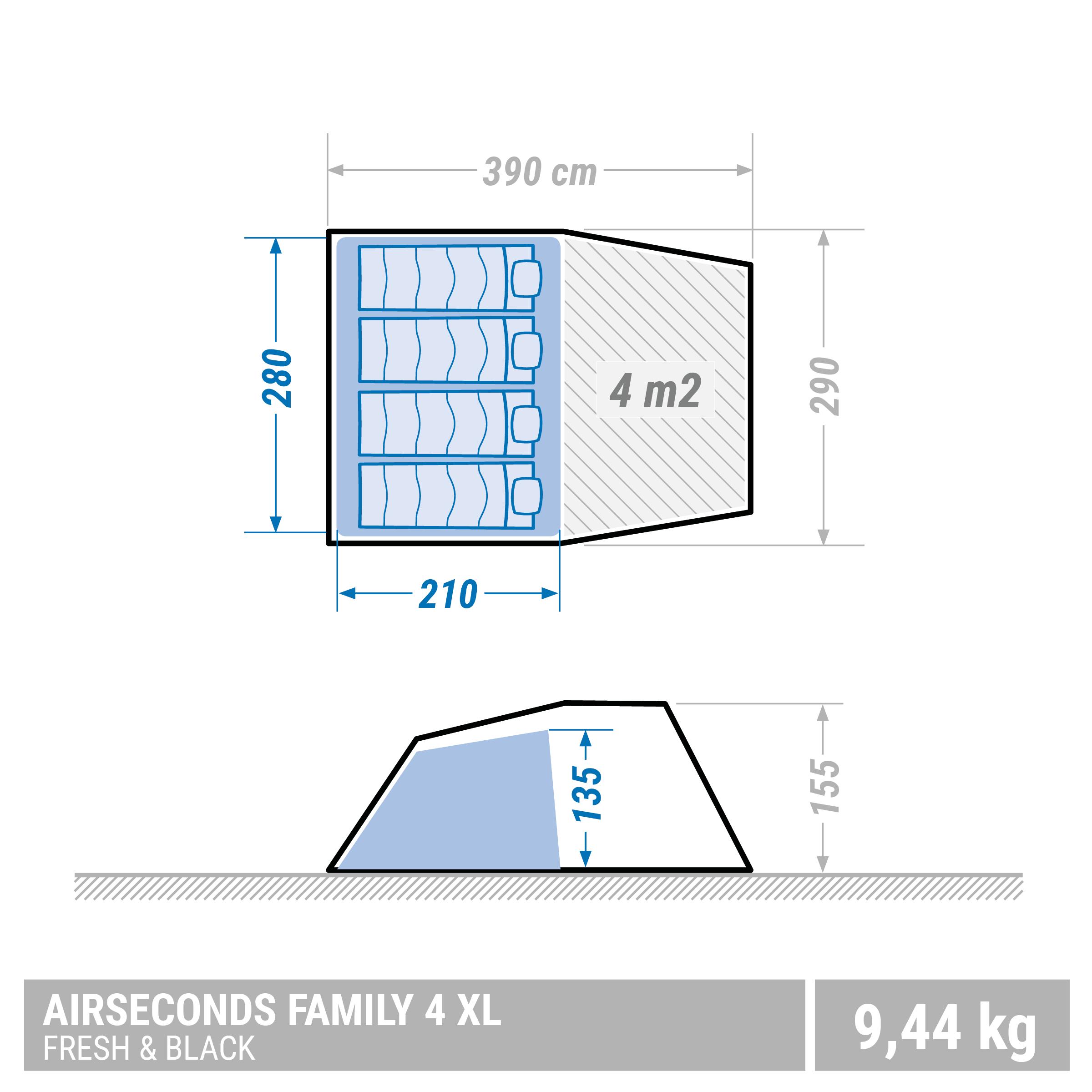 Inflatable Camping Tent Air Seconds 4 Fresh&Black | 4 People 1 Bedroom 2/5