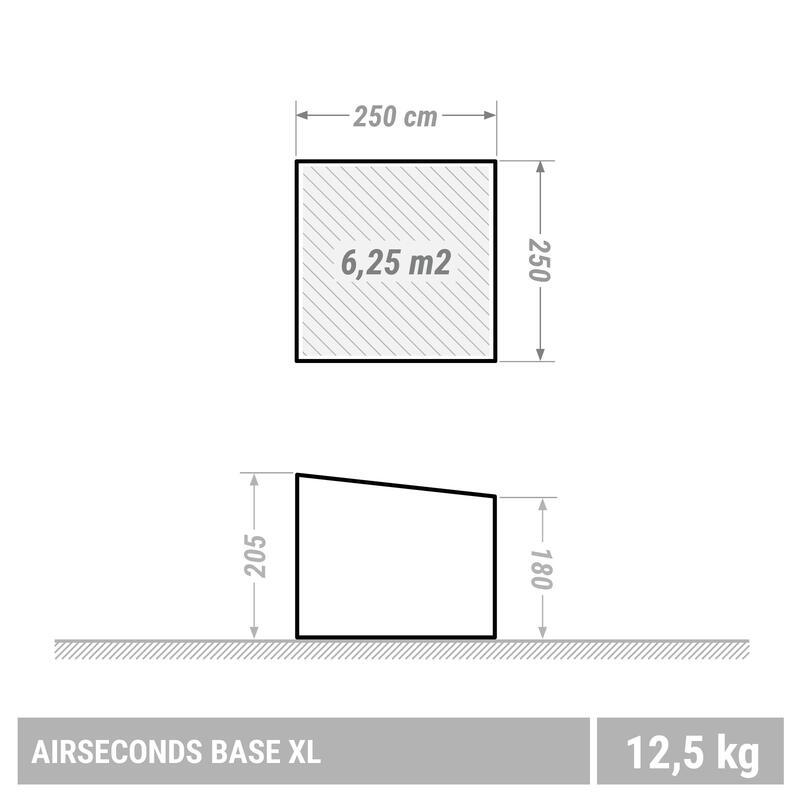 Doble Techo Tienda Campaña Camping Quechua Air Second Base XL Gris