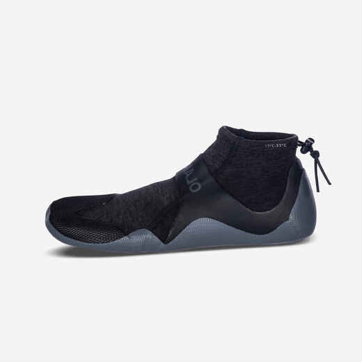 
      Papuče od neoprena za surfanje 500 2 mm niske sivo-crne
  
