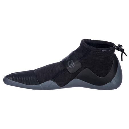 Crno-sive papuče od neoprena za surfovanje 500 (2 mm)