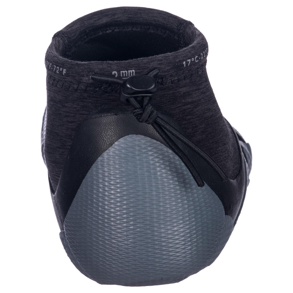 Crno-sive papuče od neoprena za surfovanje 500 (2 mm)