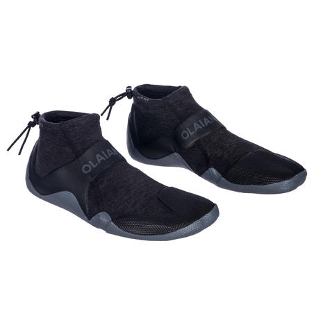 Crno-sive papuče od neoprena za surfovanje 500 (2 mm)
