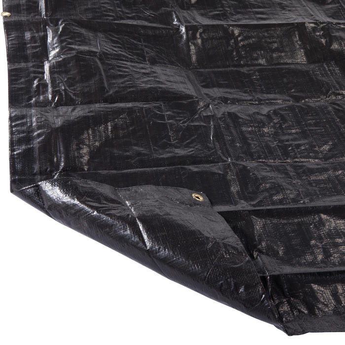 Nature Hiking Waterproof Camping Tents Groundsheet Quechua 3 x 4M - Black