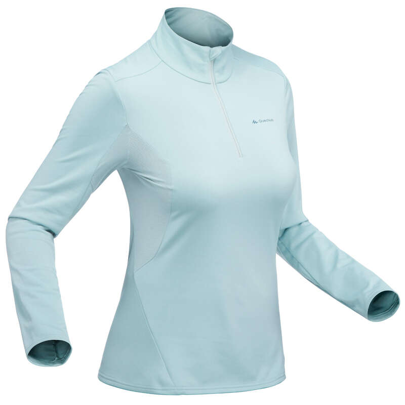WOMEN SNOW HIKING WARM PANTS & FLEECES - SH500 WARM WOMEN'S LS TS - ICE QUECHUA