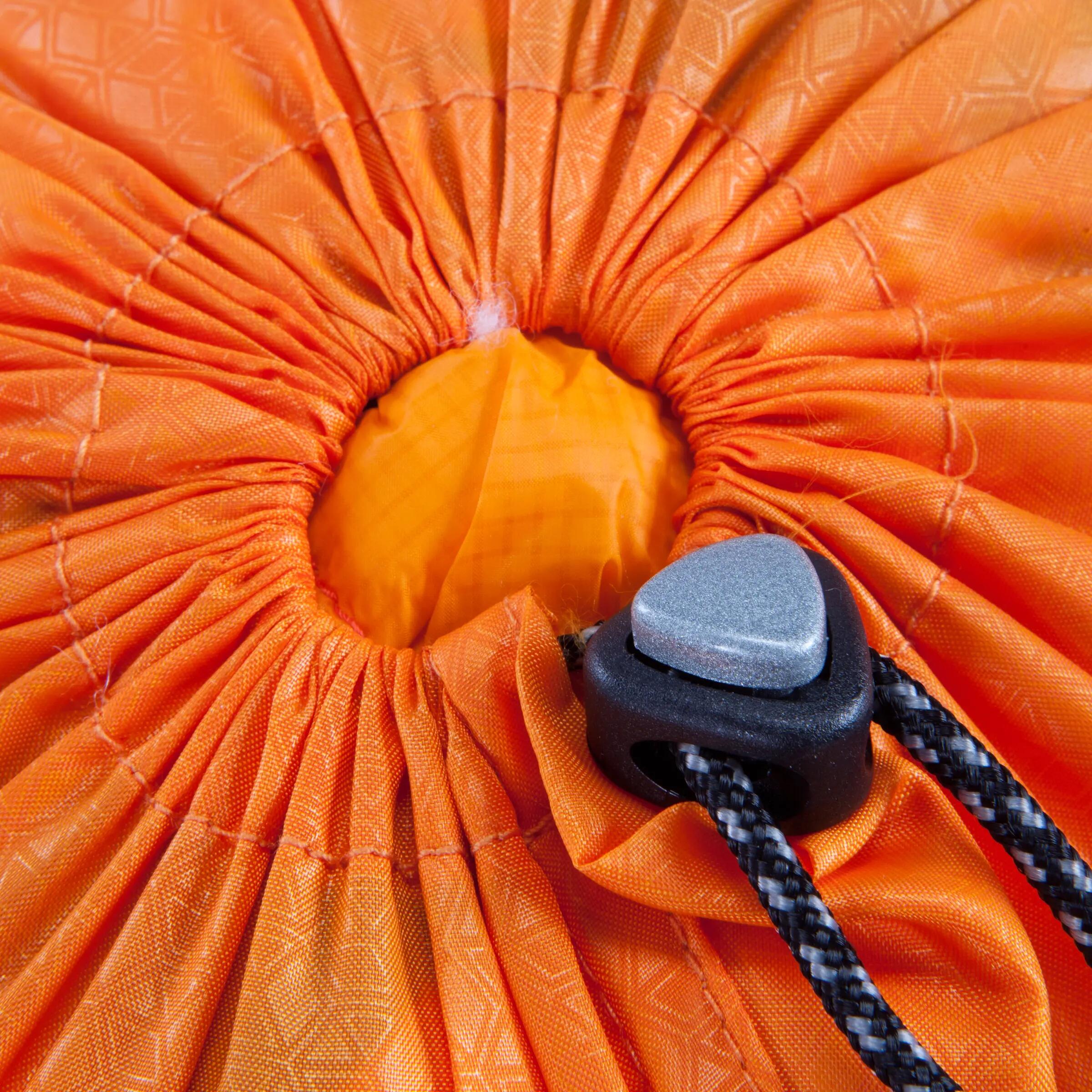 FORCLAZ 10° LIGHT Hiking Sleeping Bag Orange Left Zip 3/4