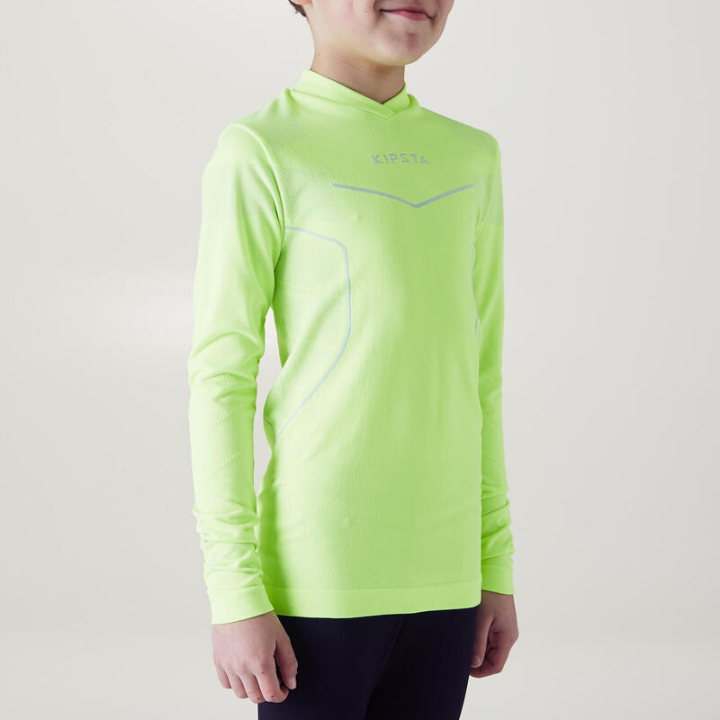 Funktionsshirt langarm Keepdry 500 Kinder neongelb