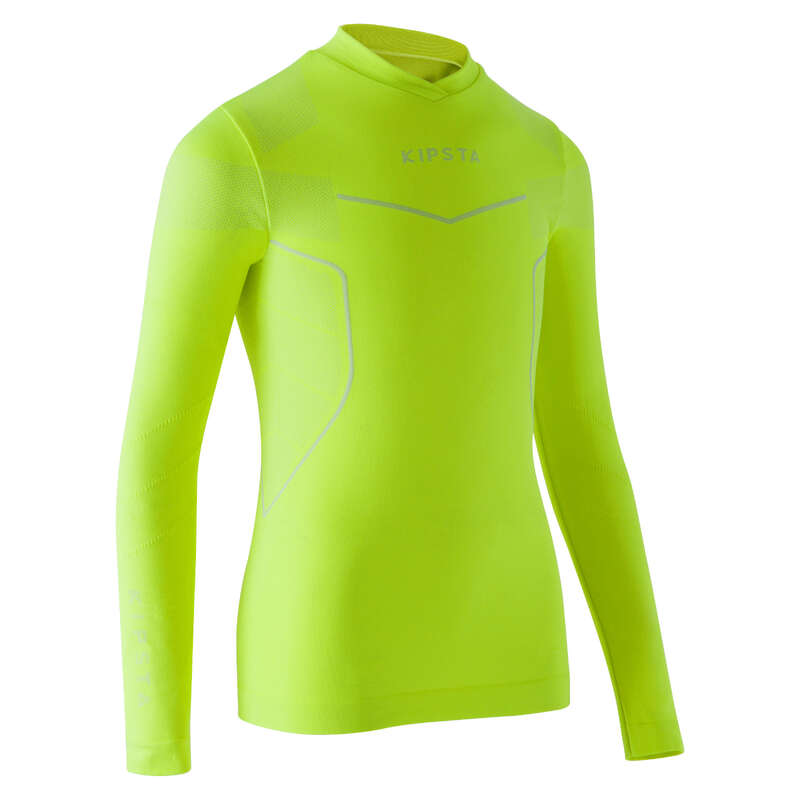 UNDERWEAR TEAM SPORT JUNIOR Football - Keepdry 500 Kids' Neon Yellow KIPSTA - Football Clothing