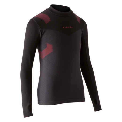 
      Keepdry 900 Kids' Warm Breathable Long-Sleeved Base Layer - Black/Red
  