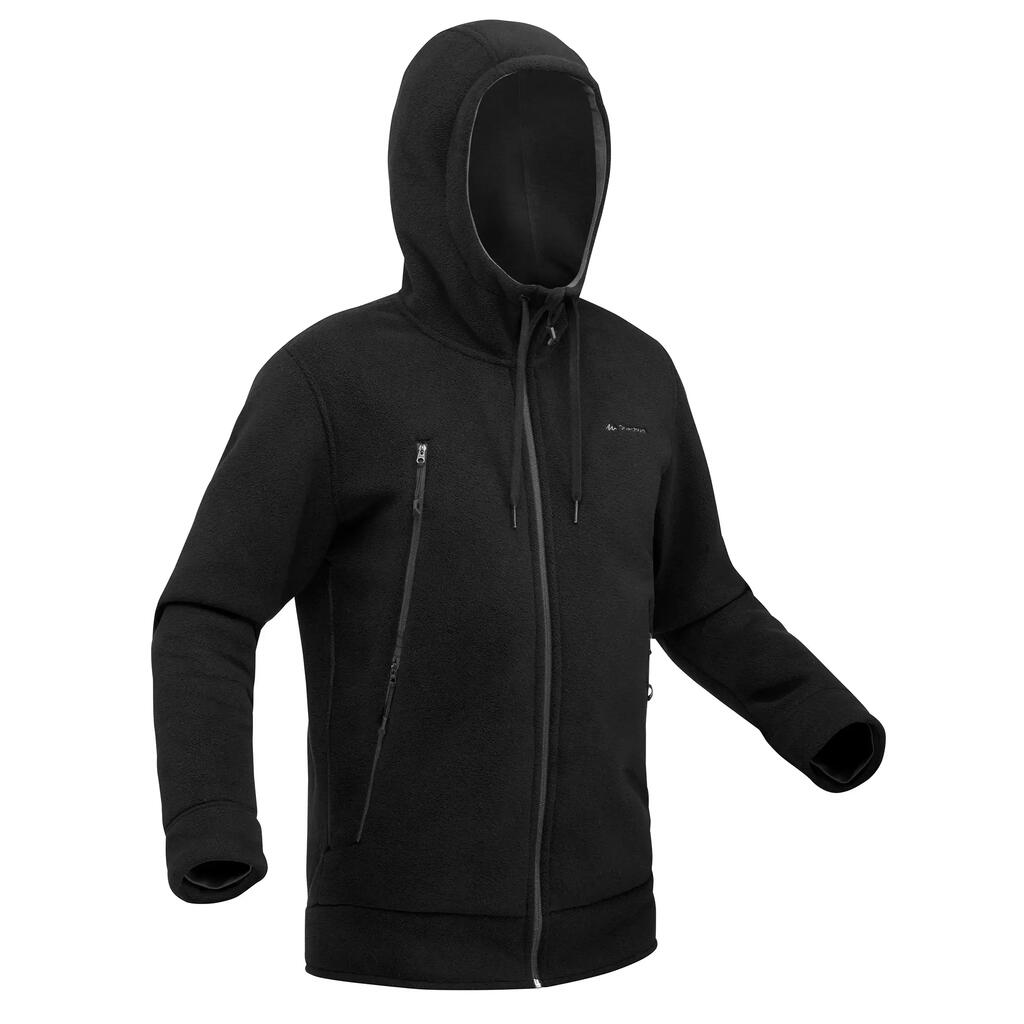 Fleecejacke Winterwandern SH100 Ultra-Warm Herren schwarz