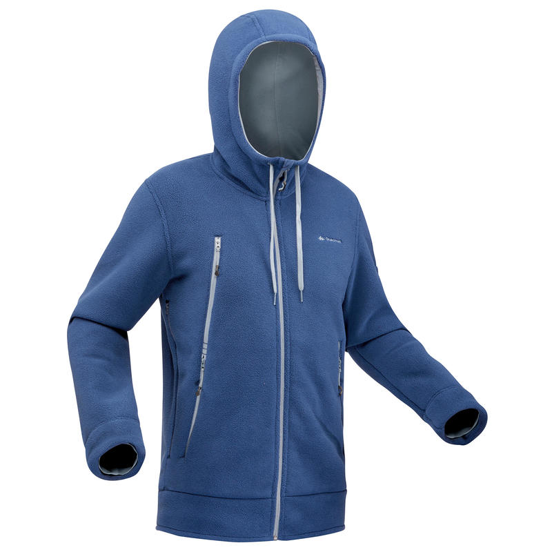 Veste polaire de randonnée neige homme SH100 ultra-warm bleue. Veste polaire de randonnée neige homme SH100 ultra-warm bleue.