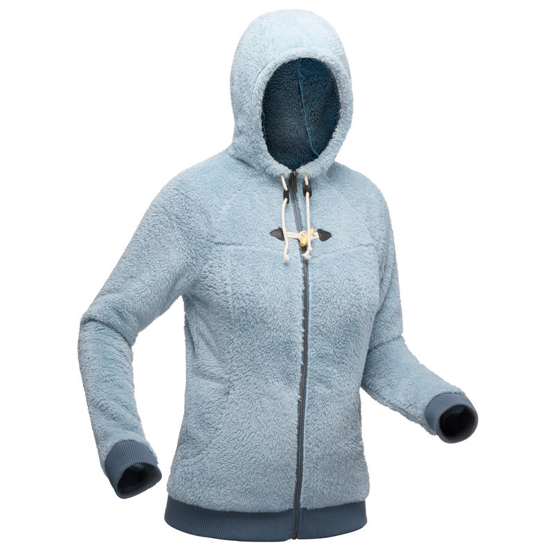 Veste polaire de randonnée neige femme SH100 ultra-warm bleu-ice Veste polaire de randonnée neige femme SH100 ultra-warm bleu-ice