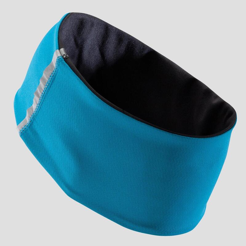 Bandeau réversible hiver athlétisme enfant bleu noir