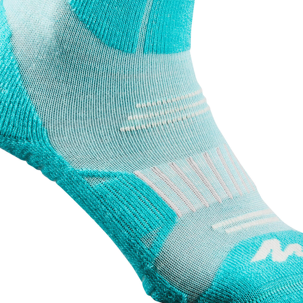 Wandersocken Winterwandern SH520 X-Warm Halbhoch Kinder blau/grau