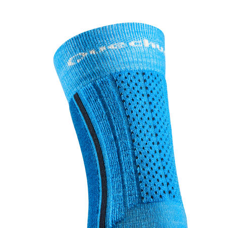 Vaikiškos mėlynos/pilkos sniego žygių kojinės „SH520 X-Warm".