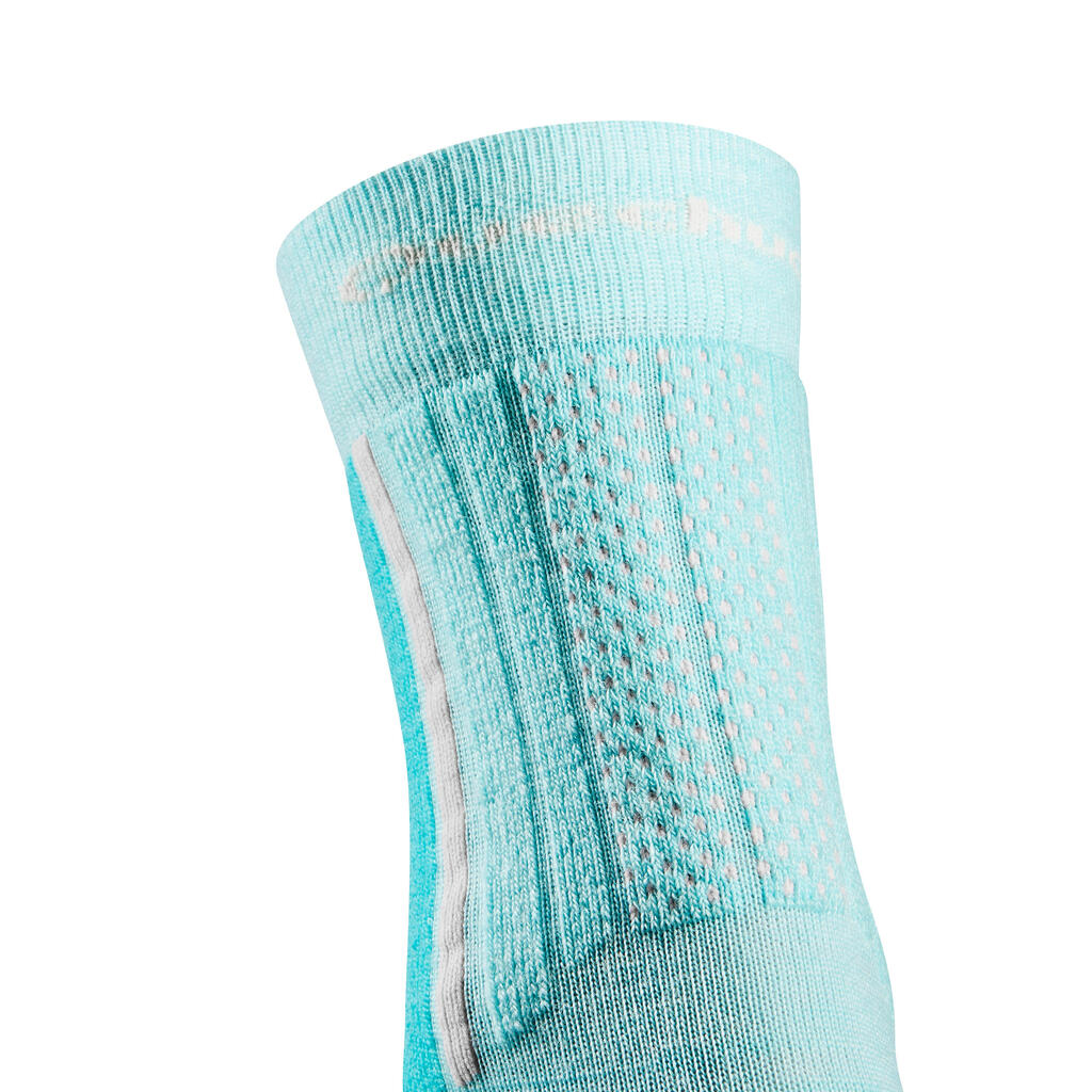 Wandersocken Winterwandern SH520 X-Warm Halbhoch Kinder blau/grau