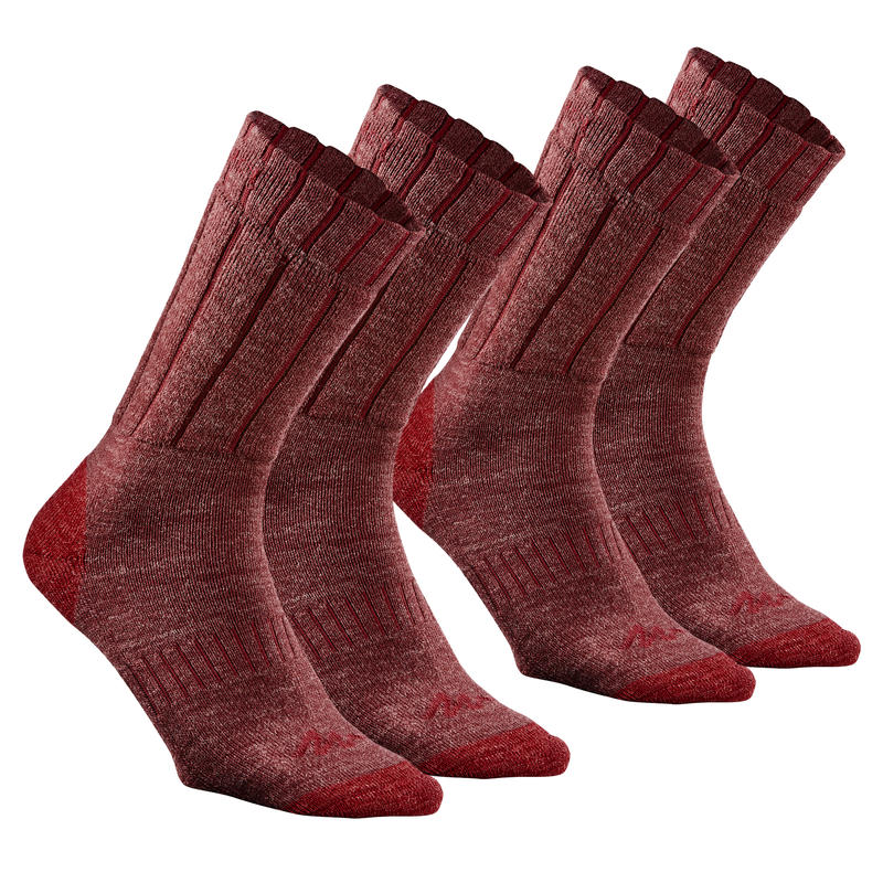 SH100 Warm Mid Burgundy Adult Hiking Snow Socks. SH100 Warm Mid Burgundy Adult Hiking Snow Socks.