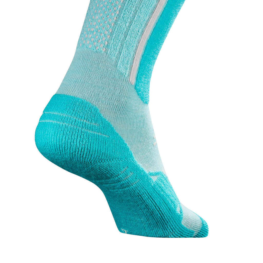 Wandersocken Winterwandern SH520 X-Warm Halbhoch Kinder blau/grau