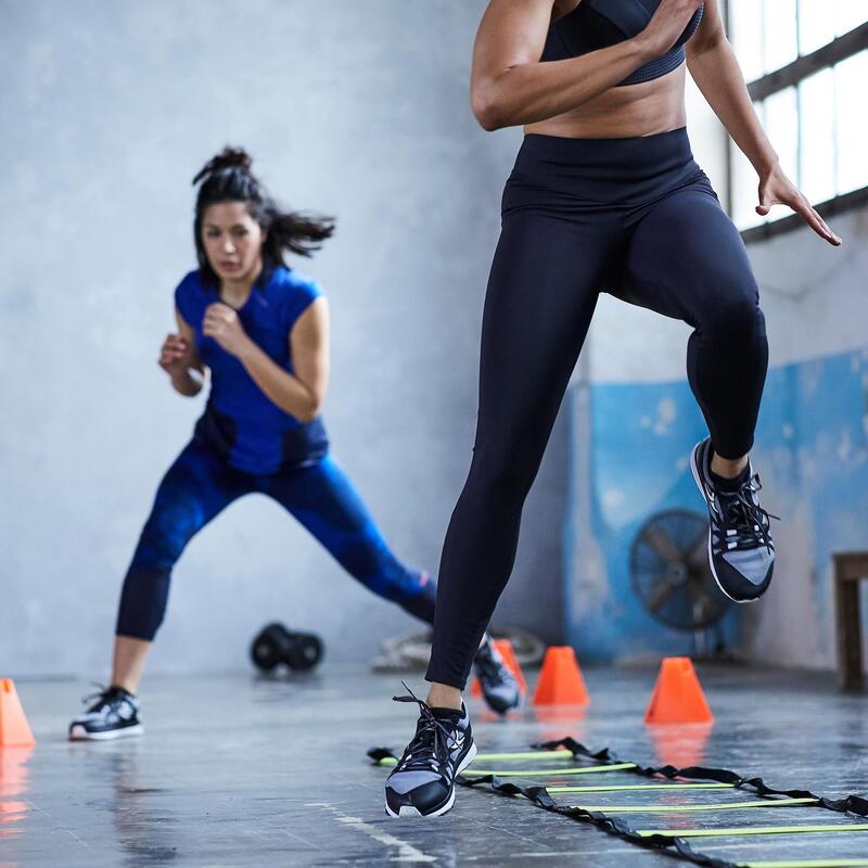 Zapatillas fitness cardio-training 900 mujer Negro y Blanco