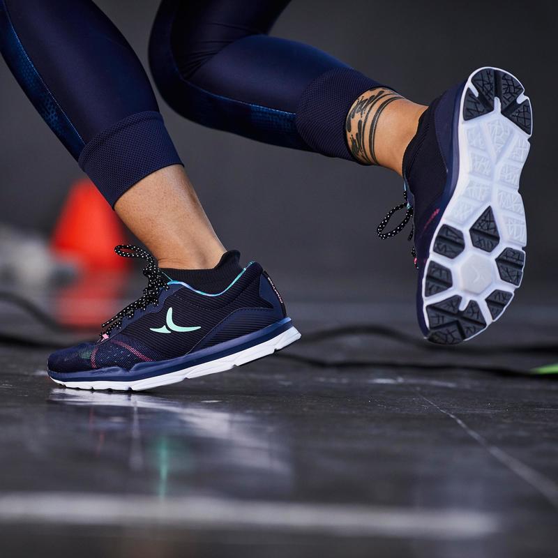 500 Fitness Kardiyo Ayakkabisi Kadin Mavi Yesil Domyos By Decathlon