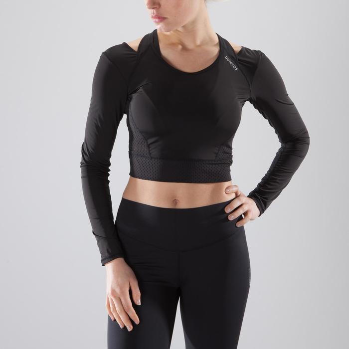 Crop Top FJA 900 Cardio Fitness Damen schwarz | Domyos ...