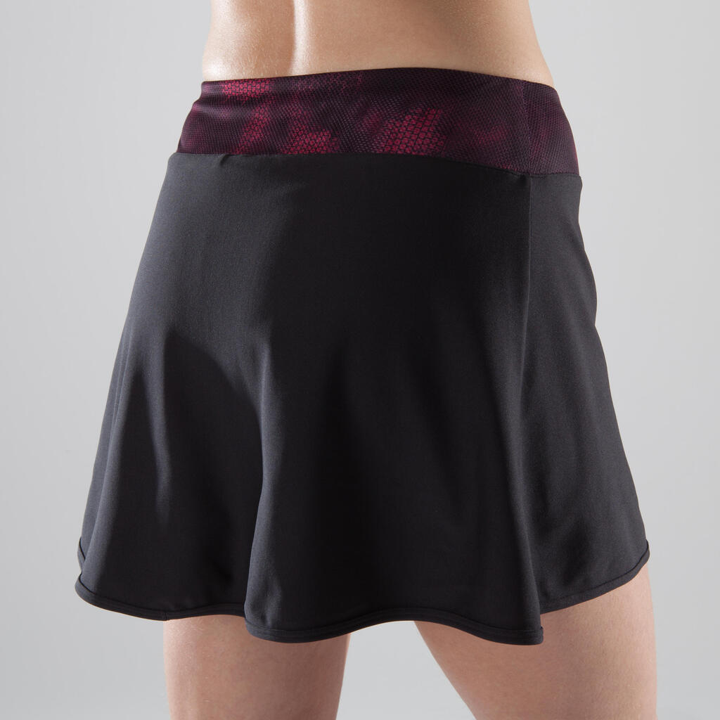 500 Women's Cardio Fitness Skort - Black/Pink