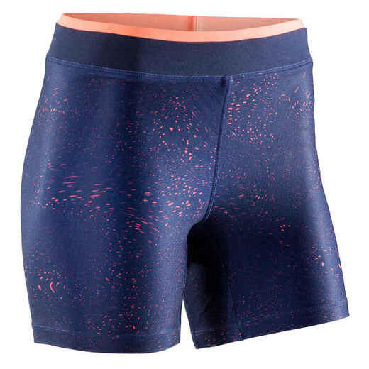 
      120 Women's Cardio Fitness Shorts - Navy/Coral Print
  