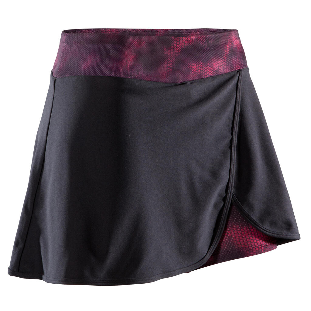 500 Women's Cardio Fitness Skort - Black/Pink