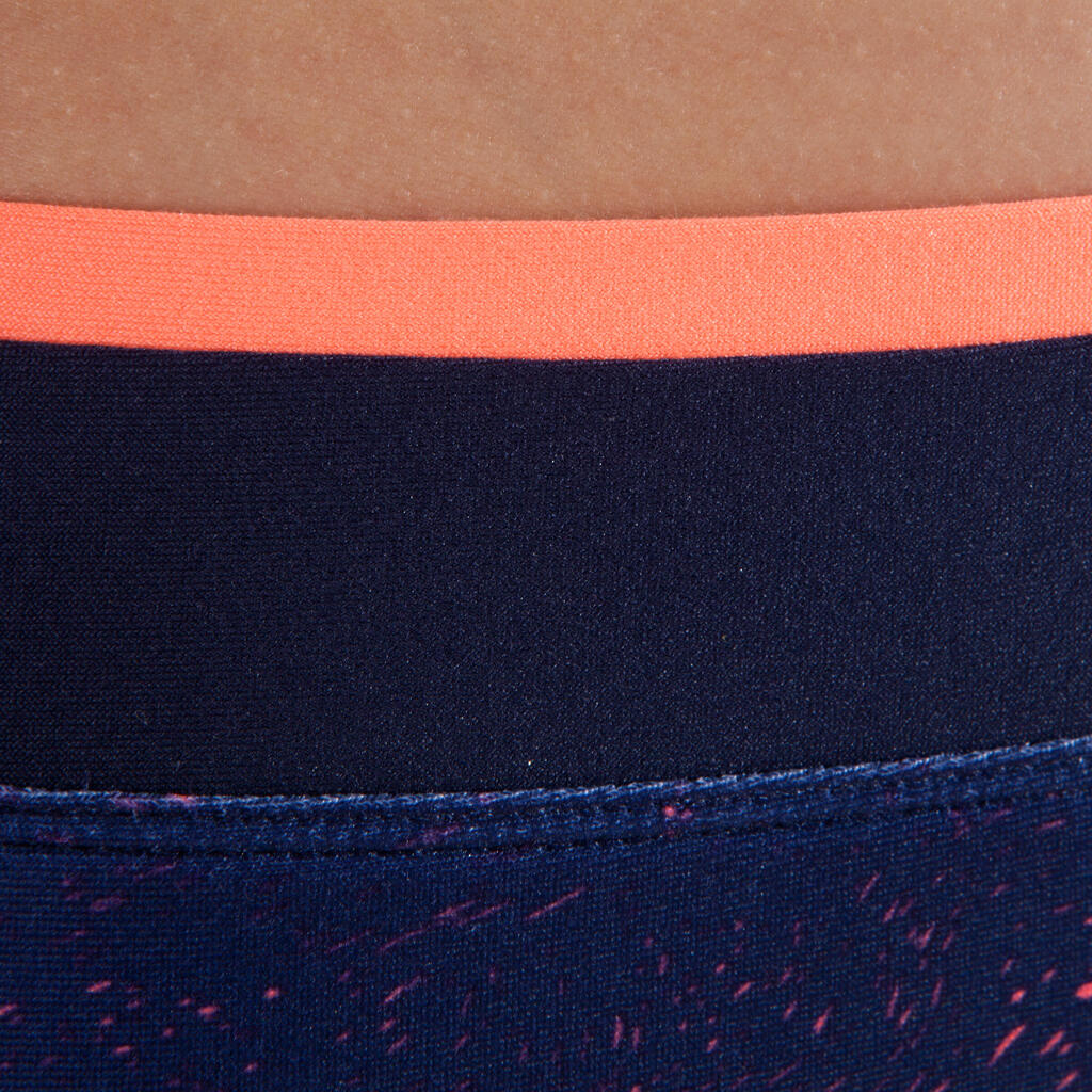 120 Women's Cardio Fitness Shorts - Navy/Coral Print