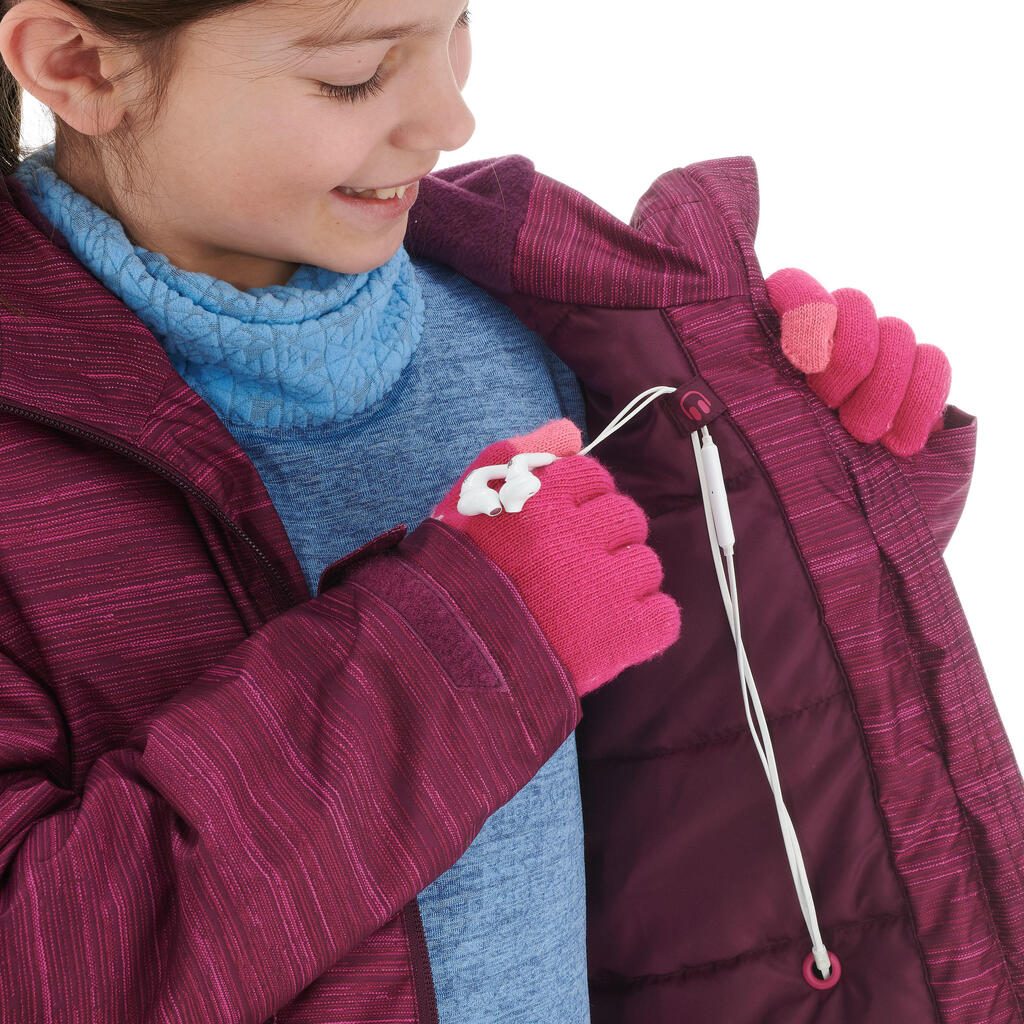 Winterjacke Winterwandern SH100 warm Kinder lila