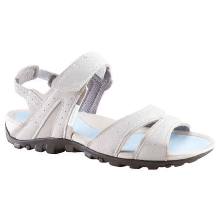 Sivi in modri ženski pohodniški sandali NH100