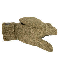 Warm Woollen Gloves with Mittens - Brown