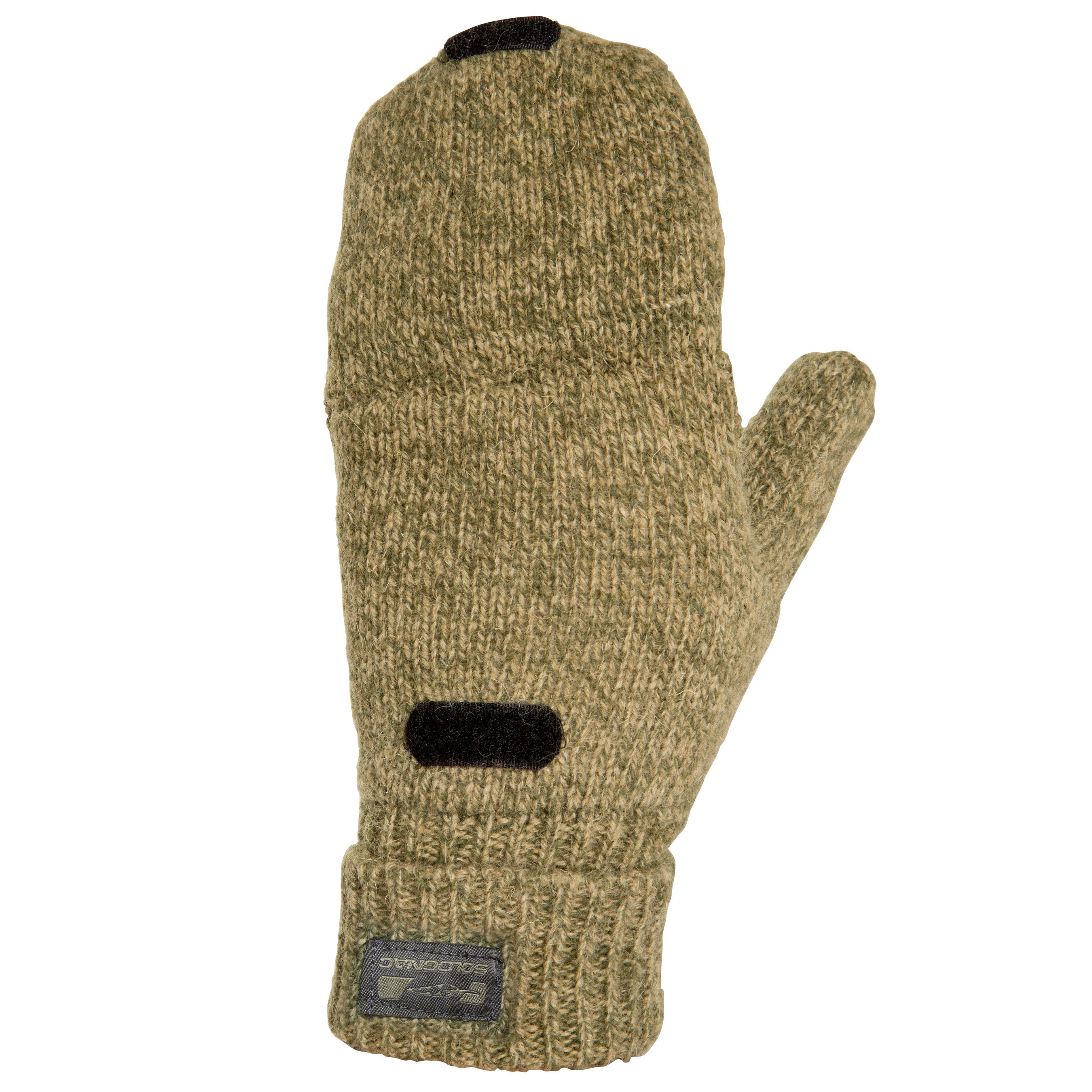 Warm Woollen Gloves with Mittens - Brown 1/3