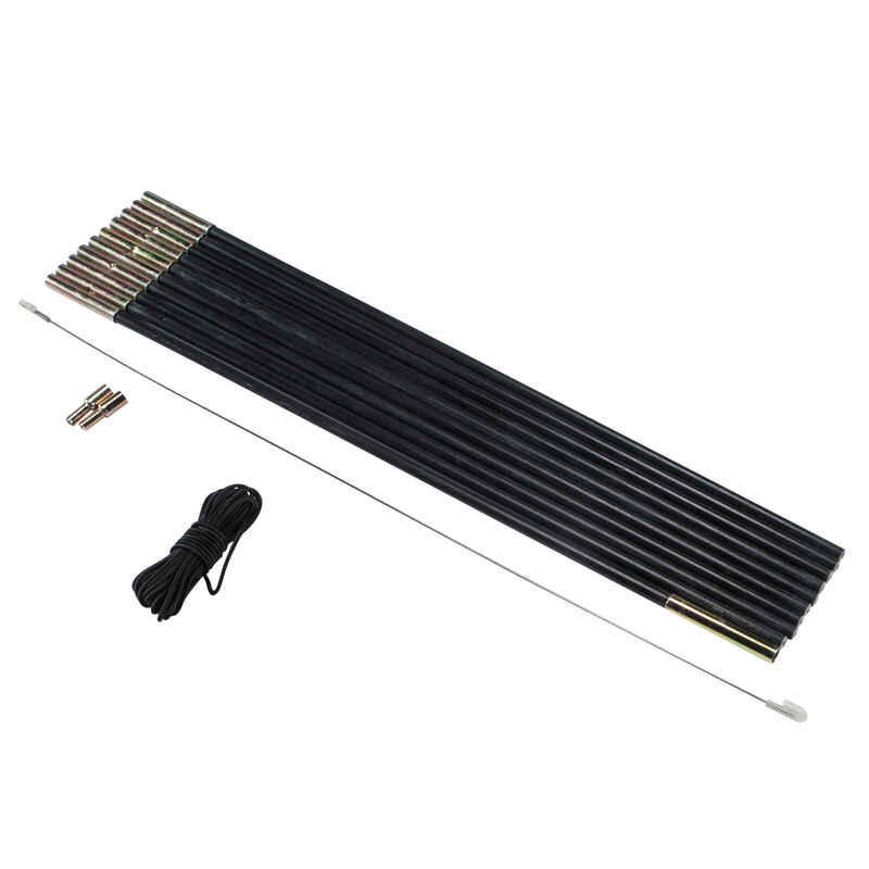 Poteau de tente, 4,48 m, en fibre de verre résistant à la chaleur, réglable, pliable, pour le camping en plein air, kit de cadre d'auvent de rechange