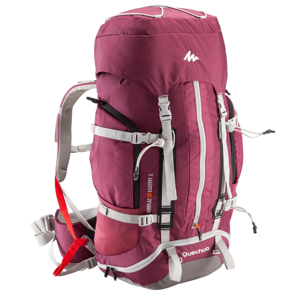 Γυναικείο σακίδιο πλάτης πεζοπορίας Easyfit 50L - Μοβ