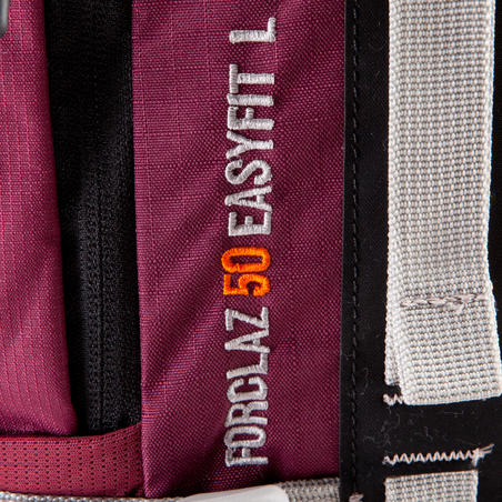 Жіночий рюкзак для трекінгу в горах з системою Easyfit, 50 л - Пурпуровий