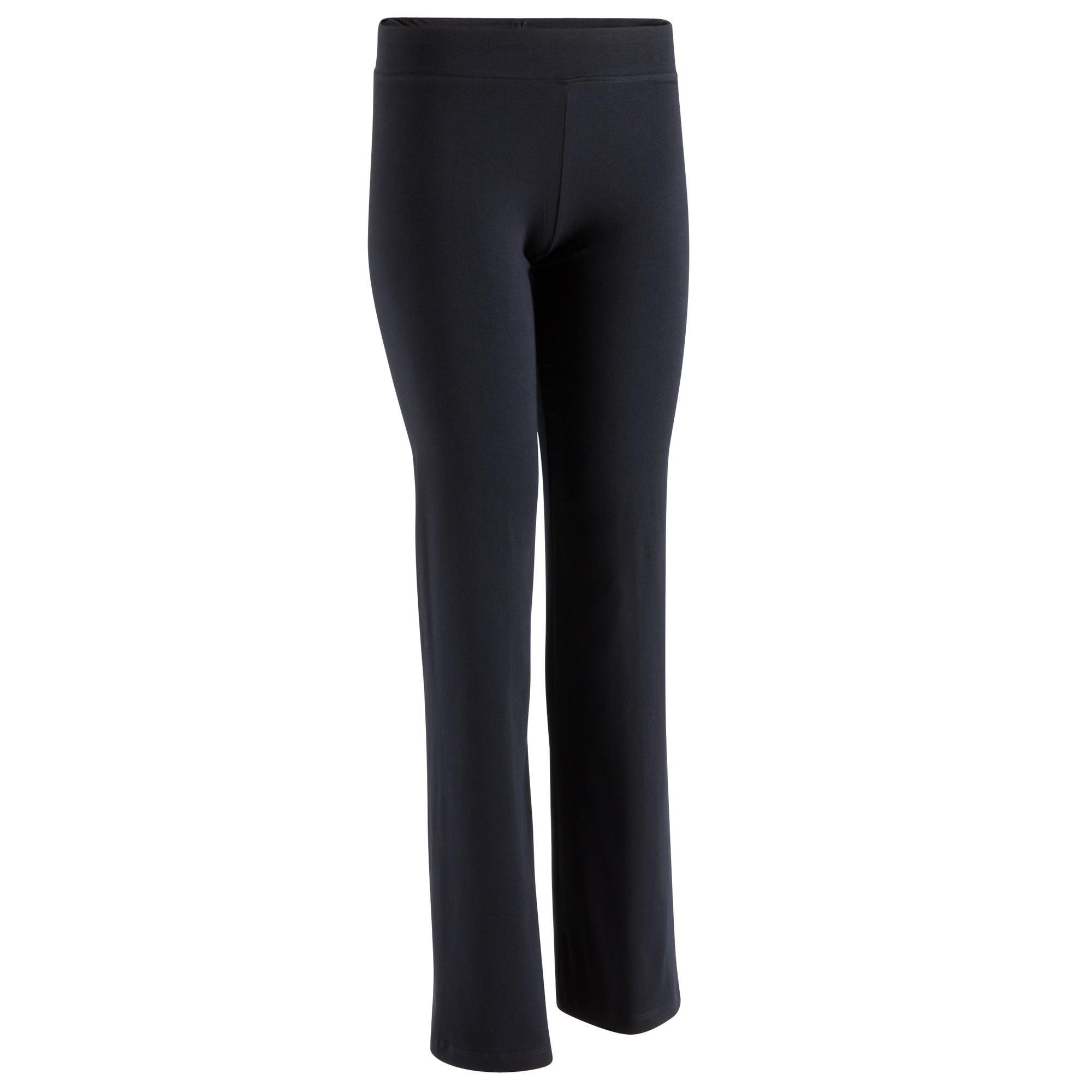 Pantalon FIT+ regular, fitness femme, noir Domyos by Decathlon