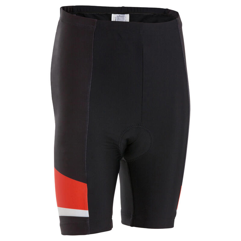 500 Kids' Bibless Cycling Shorts Black/Neon Yellow BTWIN Decathlon