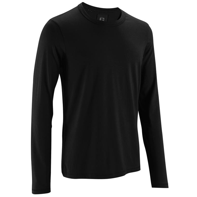 Erkek Siyah Spor Tisort Pilates 100 Regular Domyos By Decathlon